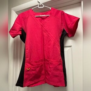Pink and Black Scrub Top